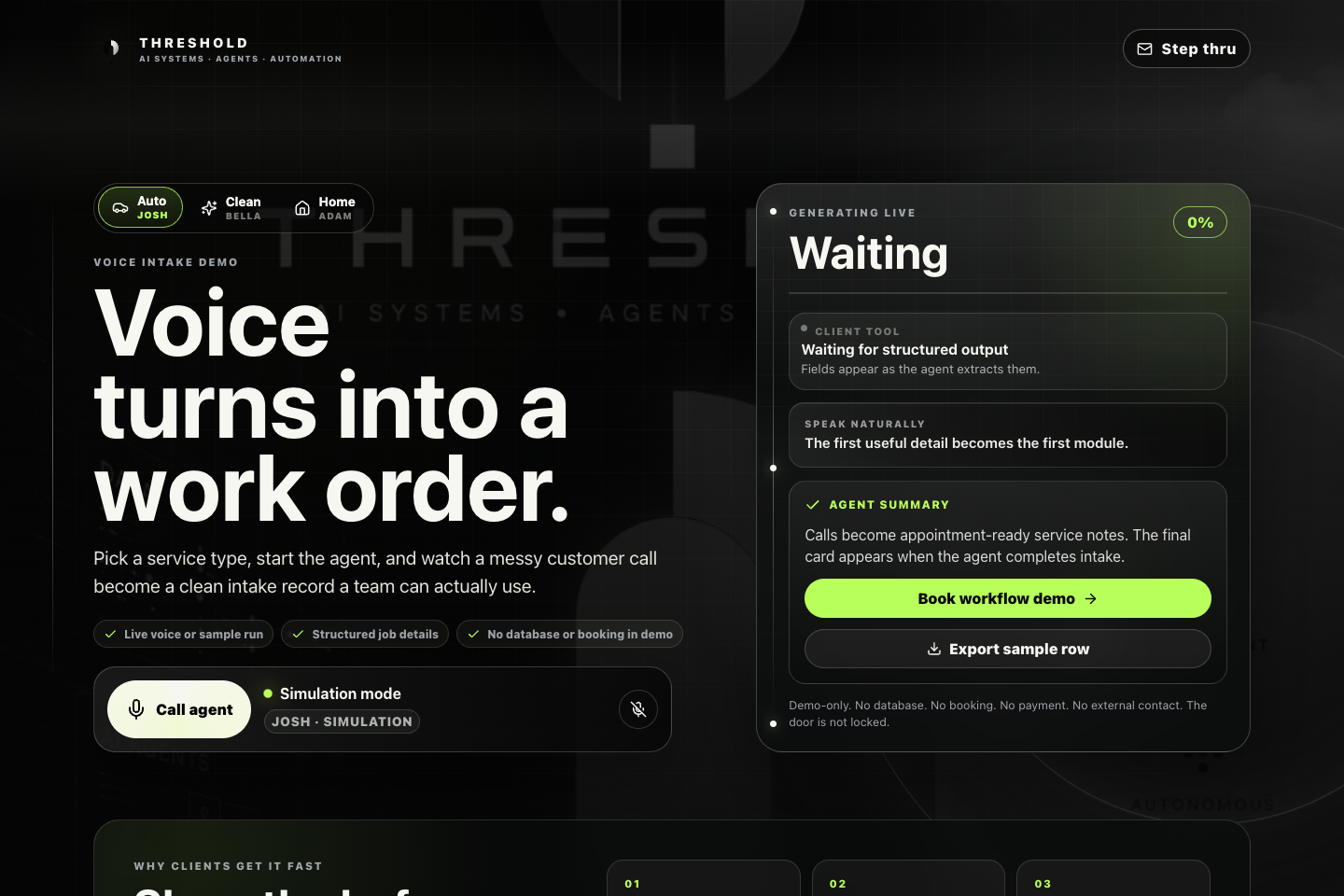 Voice Step Thru conversational AI prototype
